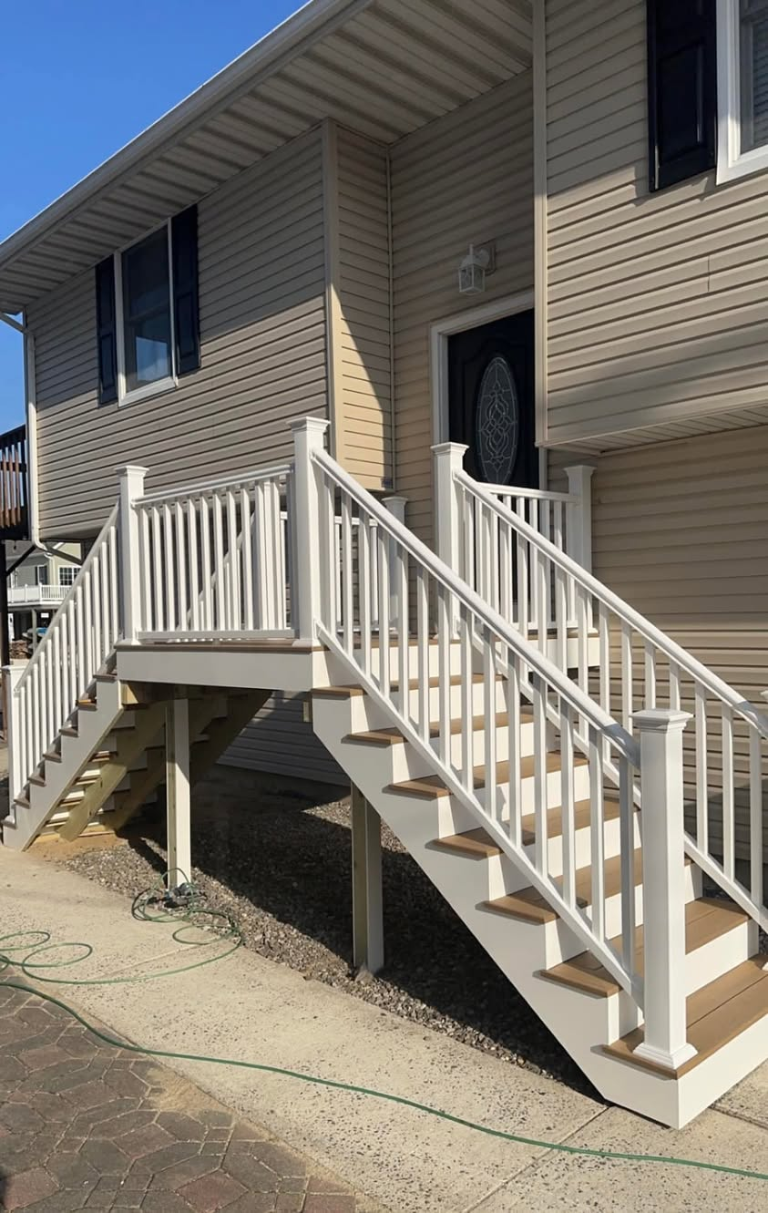 After: Deck stair and landing rebuild by Thompson & Son Construction, serving Monmouth County, NJ