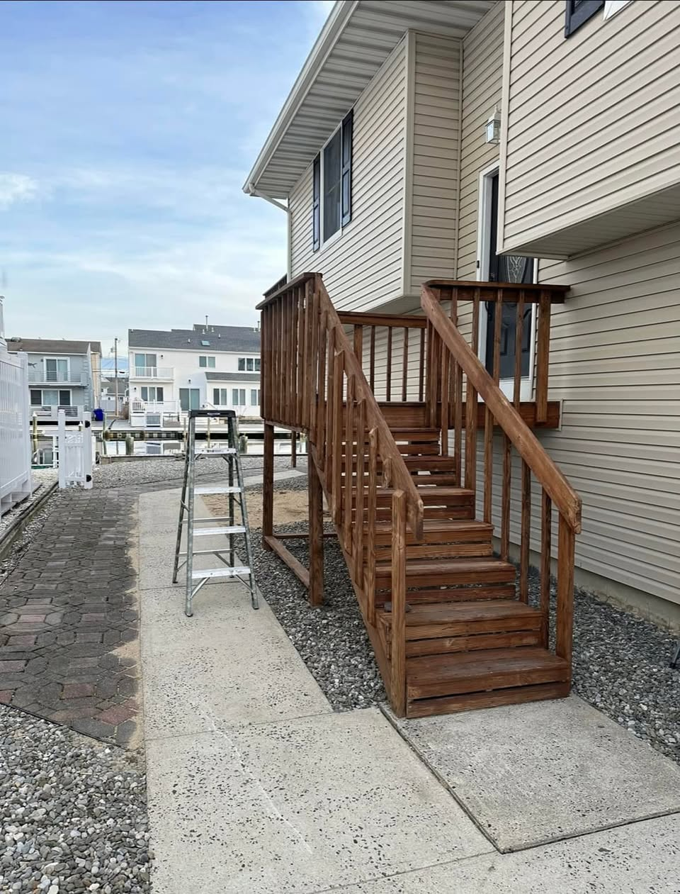 Before: Deck stair and landing rebuild by Thompson & Son Construction, serving Monmouth County, NJ